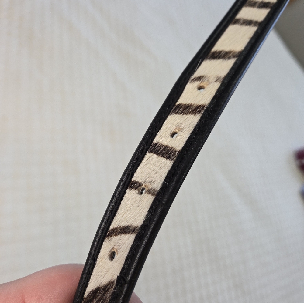 Amanda Smith Zebra Print Calf Hair Thin Belt - Picture 4 of 9